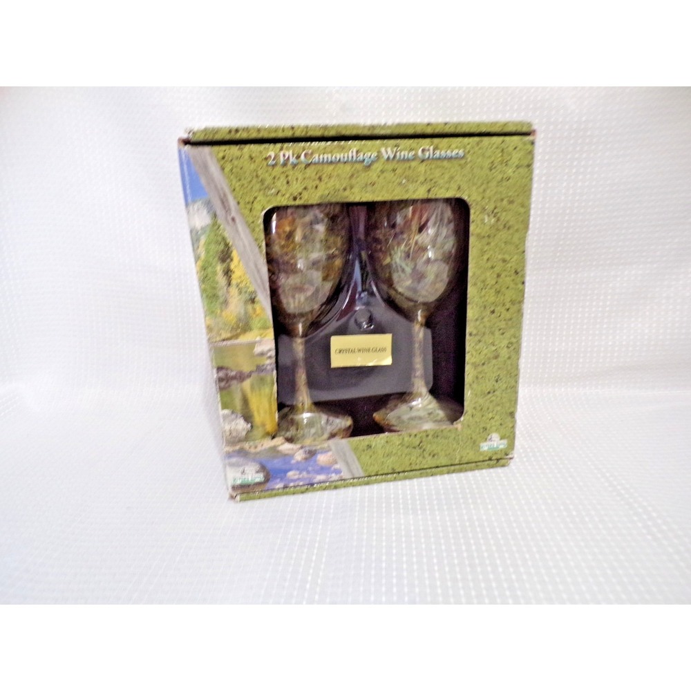Mossy Oak Camo Redneck Hillbilly Hunter Stainless Steel Wine Glasses Set of 2